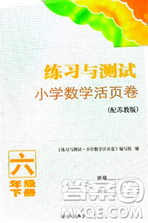 譯林出版社2024年春練習與測試小學數(shù)學活頁卷六年級下冊蘇教版參考答案