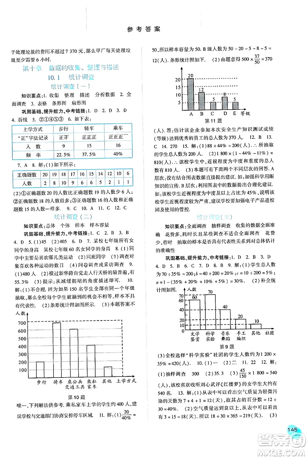 河北人民出版社2024年春同步訓(xùn)練七年級(jí)數(shù)學(xué)下冊(cè)人教版答案