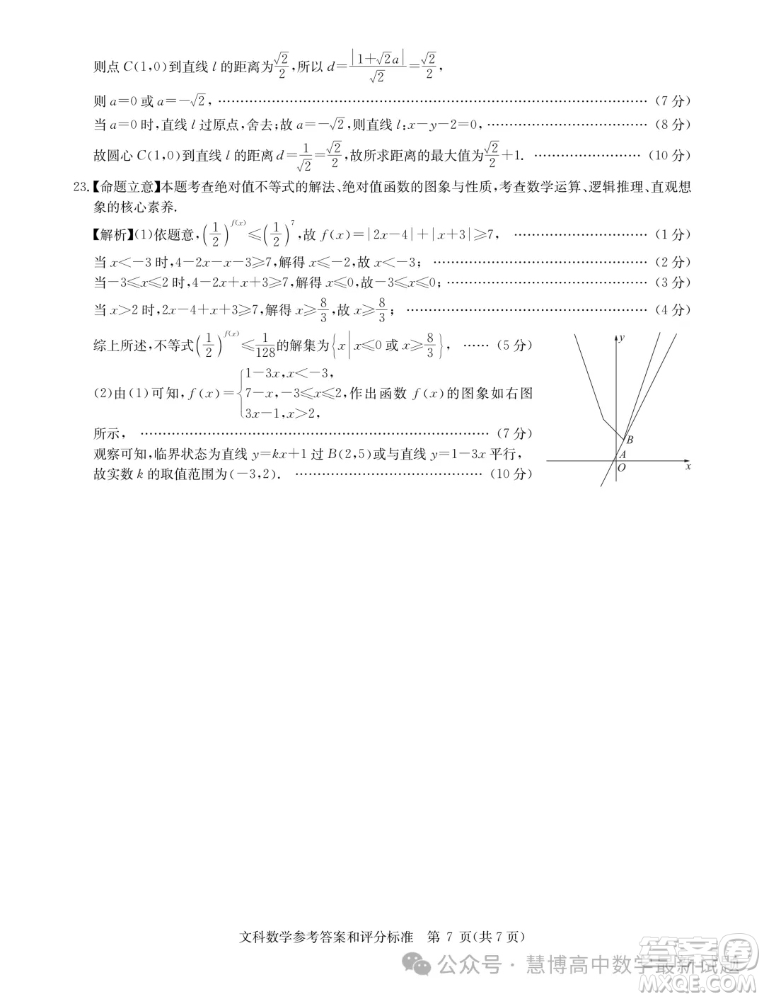 華大新高考聯(lián)盟2024屆高三4月聯(lián)考全國卷文科數(shù)學(xué)試題答案