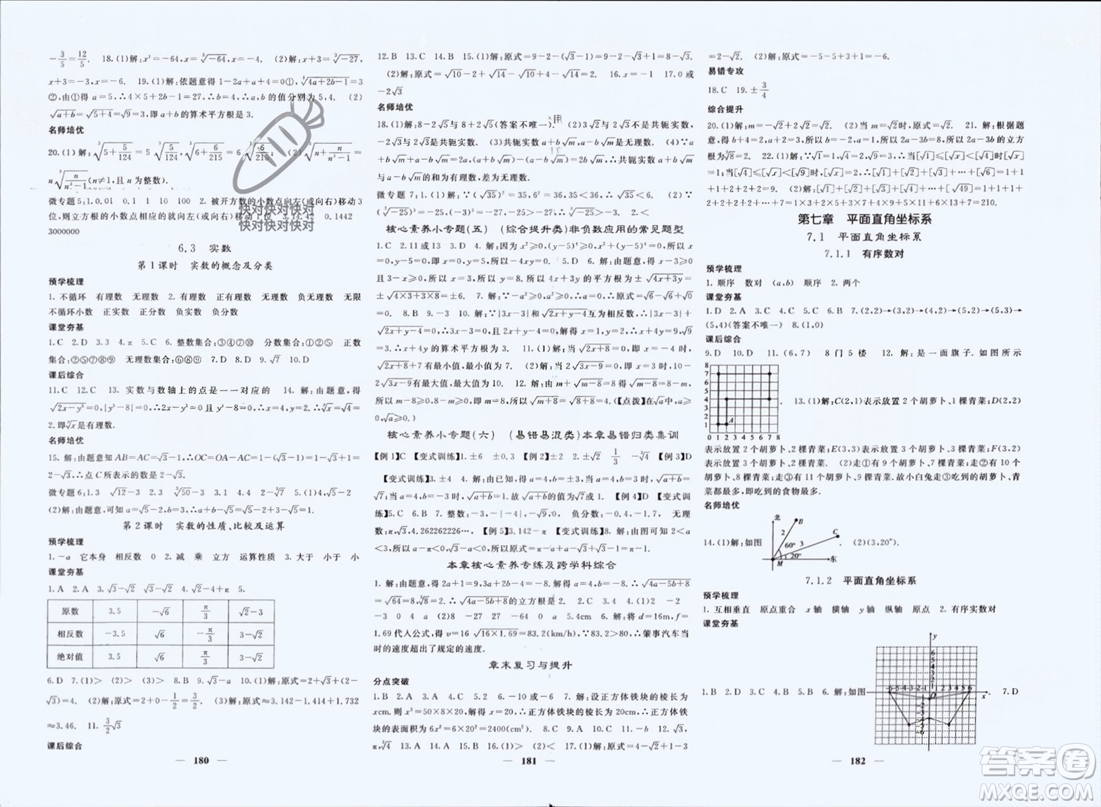 長江少年兒童出版社2024年春名校課堂內外七年級數(shù)學下冊人教版參考答案