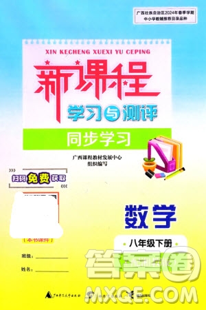 廣西師范大學(xué)出版社2024年春新課程學(xué)習(xí)與測評同步學(xué)習(xí)八年級數(shù)學(xué)下冊湘教版參考答案