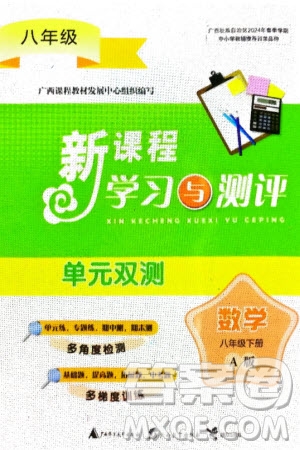 廣西師范大學(xué)出版社2024年春新課程學(xué)習(xí)與測(cè)評(píng)單元雙測(cè)八年級(jí)數(shù)學(xué)下冊(cè)A版人教版參考答案