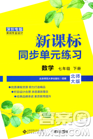 北京師范大學出版社2024年春新課標同步單元練習七年級數(shù)學下冊北師大版深圳專版答案