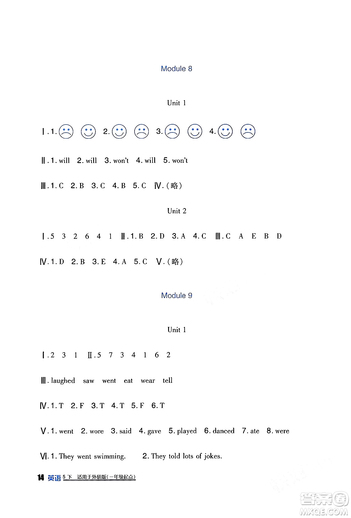 四川教育出版社2024年春新課標(biāo)小學(xué)生學(xué)習(xí)實踐園地五年級英語下冊外研版一起點答案