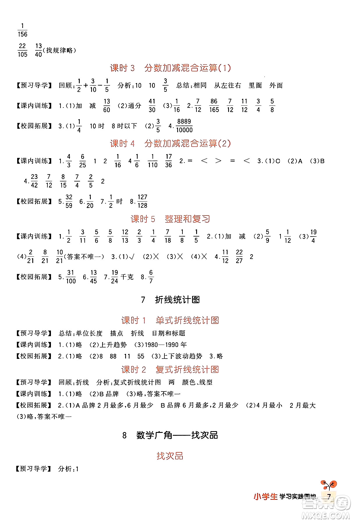 四川教育出版社2024年春新課標(biāo)小學(xué)生學(xué)習(xí)實(shí)踐園地五年級(jí)數(shù)學(xué)下冊(cè)人教版答案