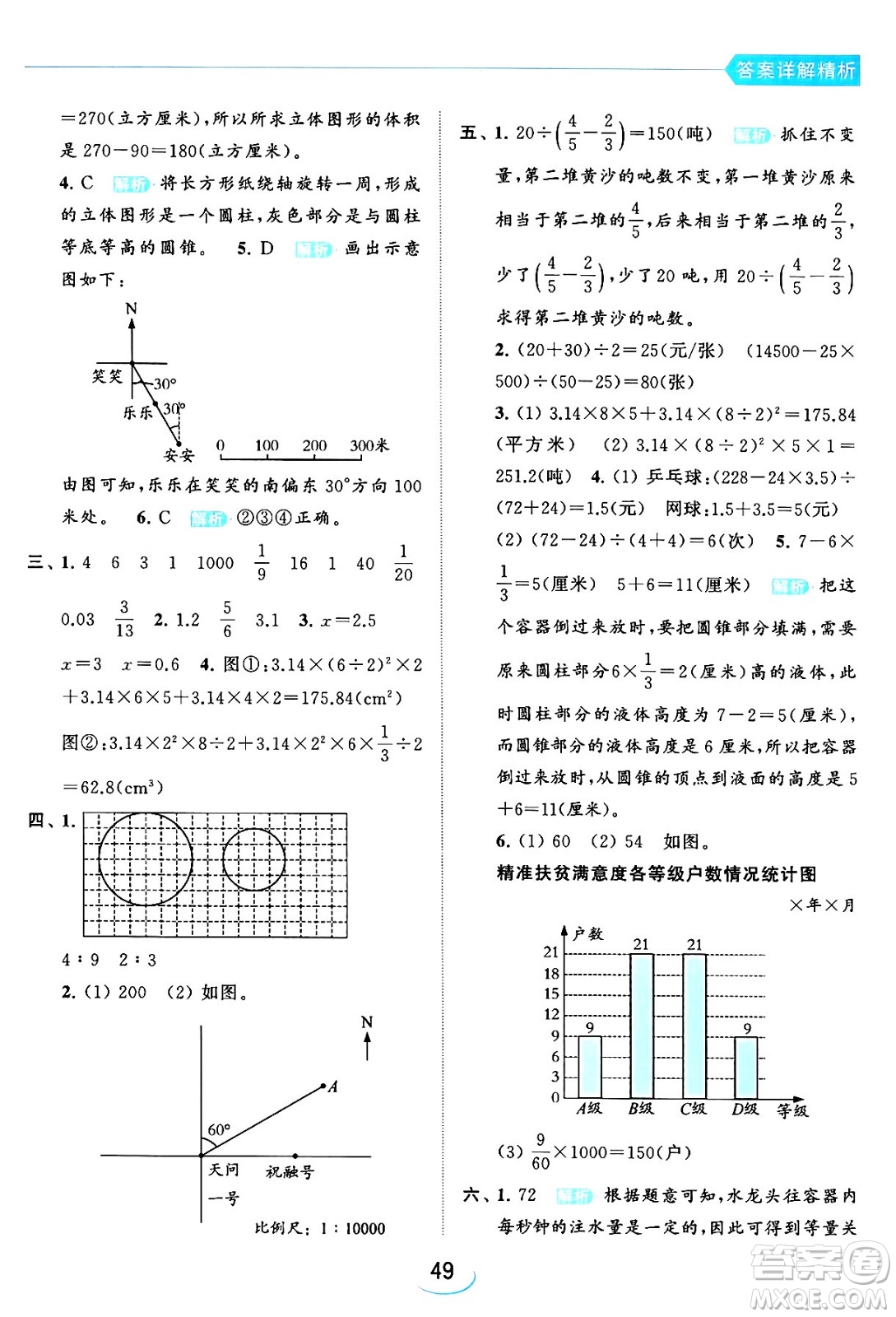 北京教育出版社2024年春亮點給力提優(yōu)班六年級數(shù)學(xué)下冊江蘇版答案