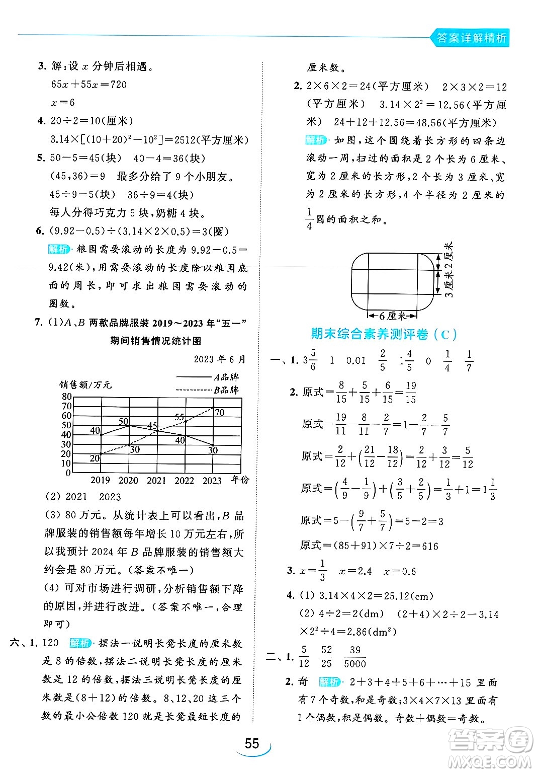 北京教育出版社2024年春亮點(diǎn)給力提優(yōu)班五年級(jí)數(shù)學(xué)下冊(cè)江蘇版答案