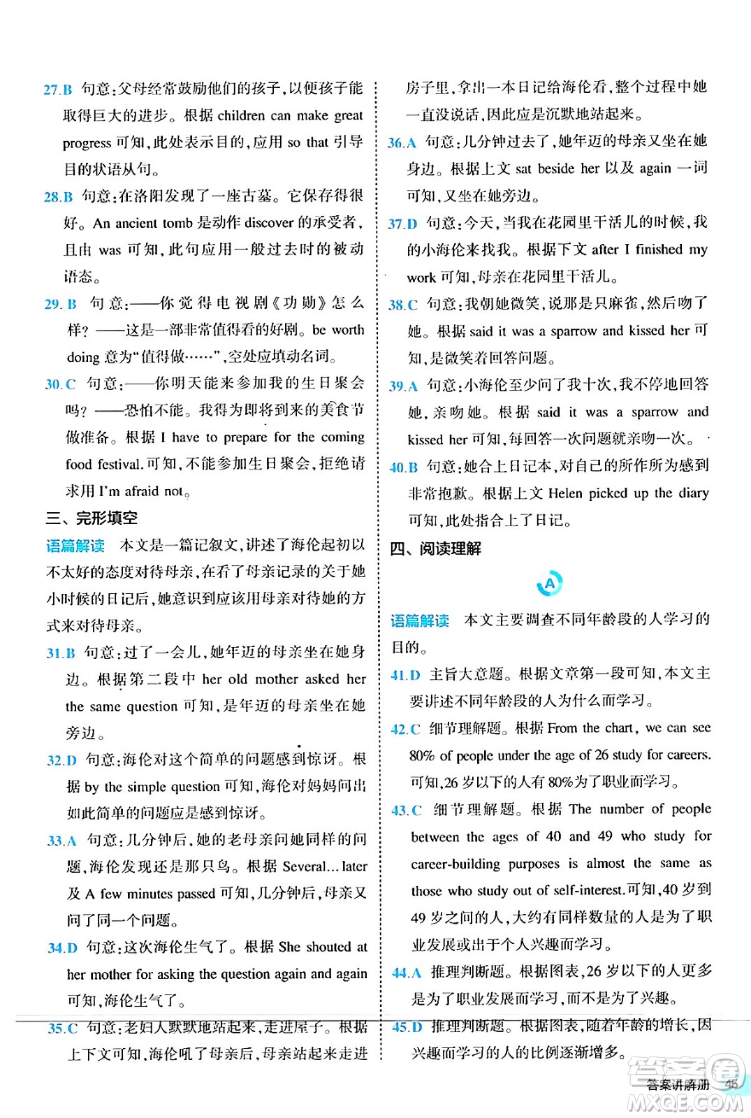 西安出版社2024年春53初中全優(yōu)卷九年級(jí)英語全一冊(cè)人教版答案