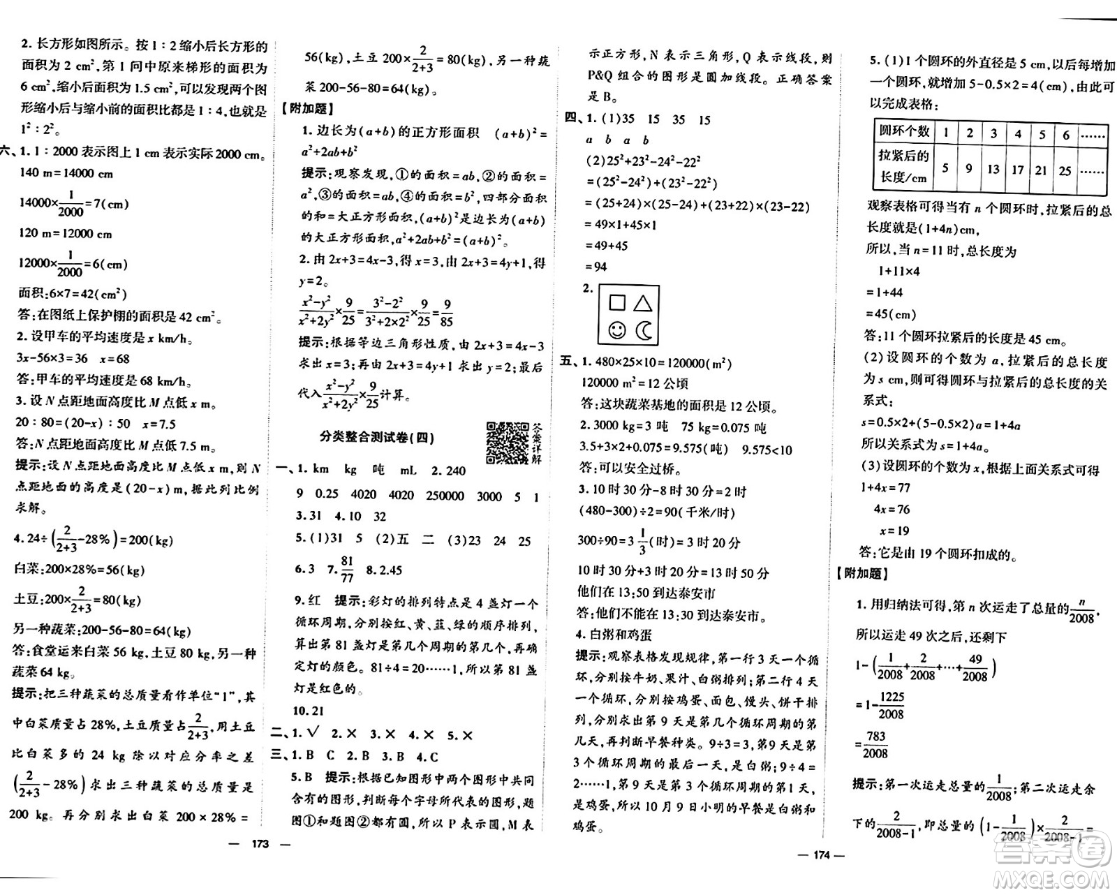 寧夏人民教育出版社2024年春學(xué)霸提優(yōu)大試卷六年級數(shù)學(xué)下冊北師大版答案