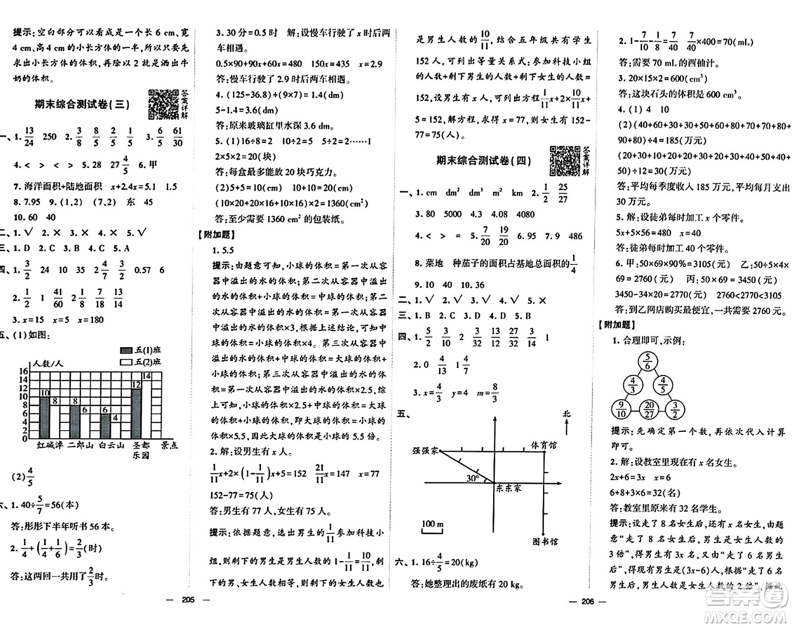 寧夏人民教育出版社2024年春學(xué)霸提優(yōu)大試卷五年級(jí)數(shù)學(xué)下冊(cè)北師大版答案