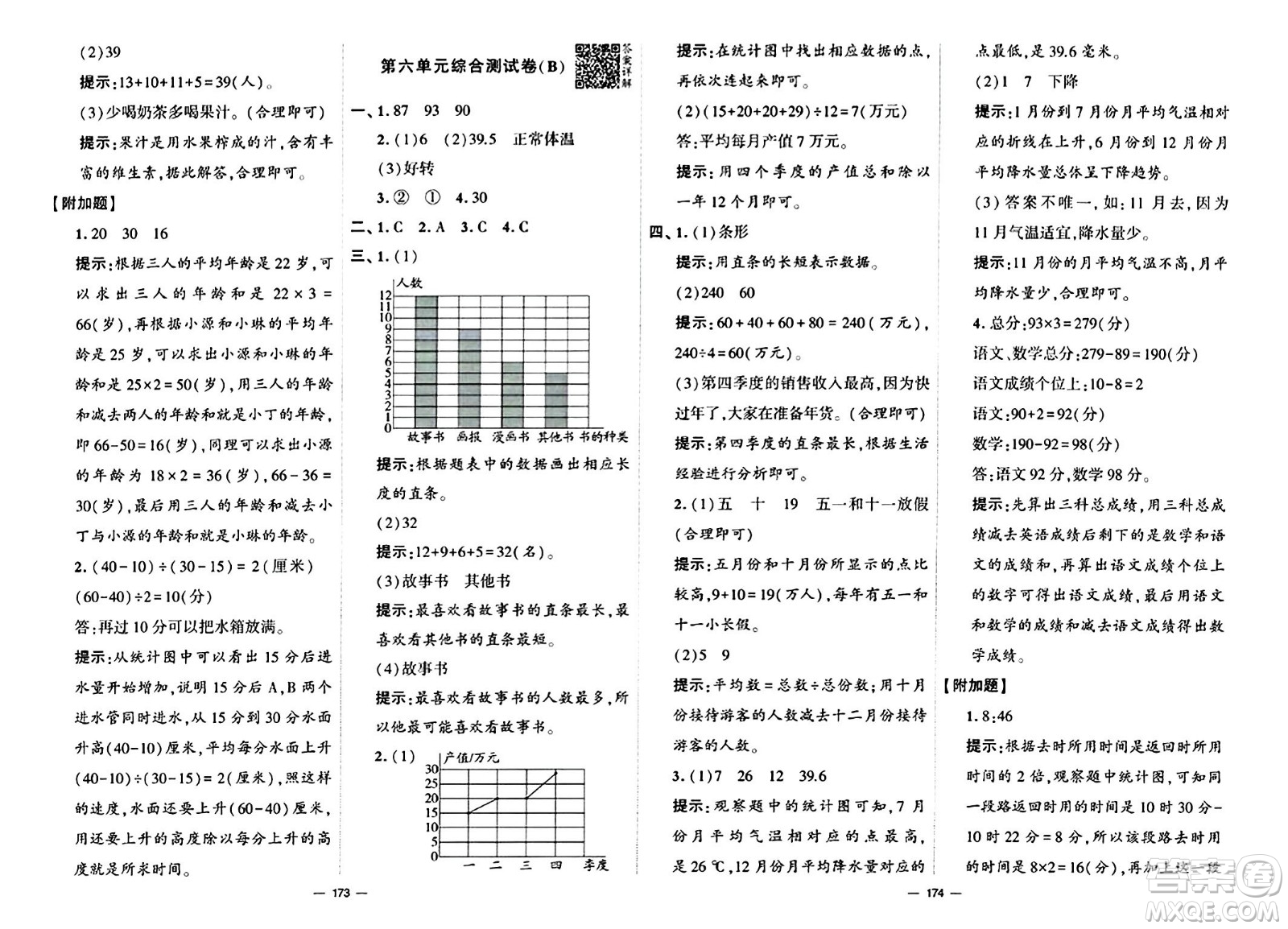 寧夏人民教育出版社2024年春學(xué)霸提優(yōu)大試卷四年級(jí)數(shù)學(xué)下冊(cè)北師大版答案