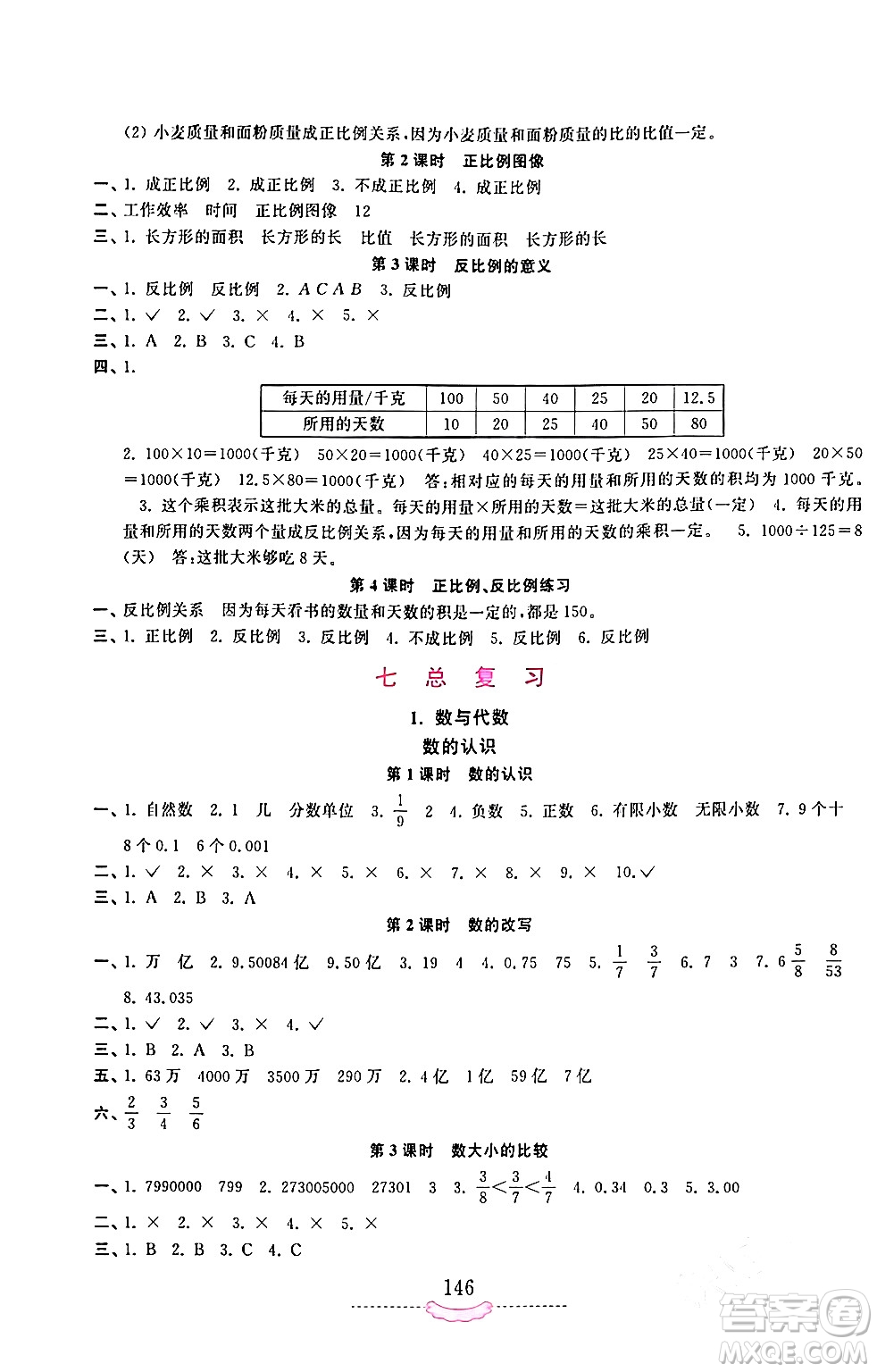 河南大學(xué)出版社2024年春新課程練習(xí)冊(cè)六年級(jí)數(shù)學(xué)下冊(cè)蘇教版答案