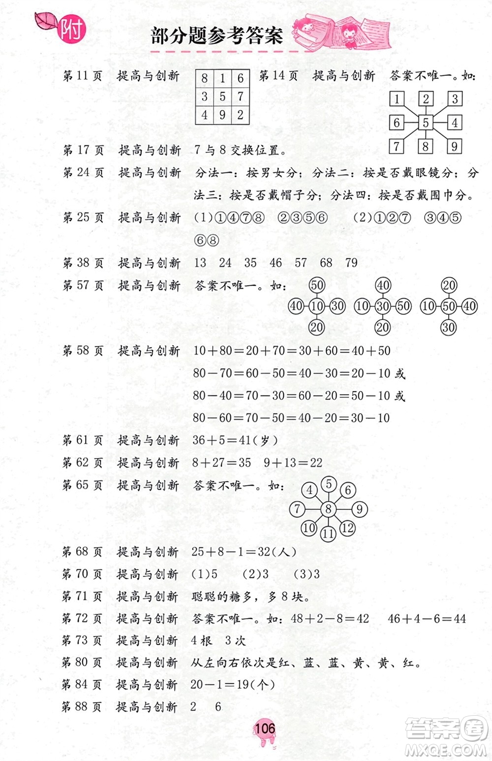 海燕出版社2024年春數(shù)學學習與鞏固一年級下冊人教版參考答案