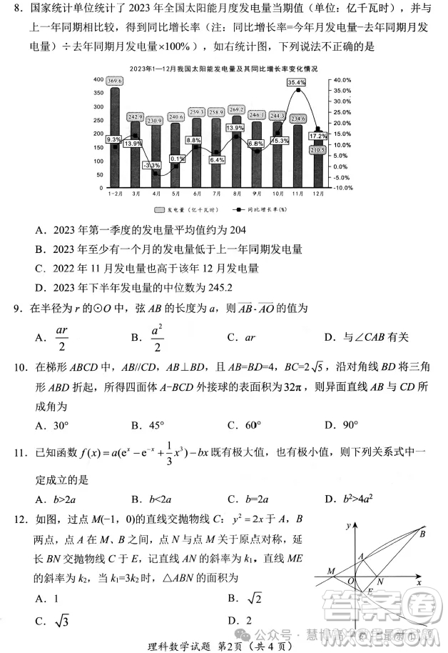 綿陽市高中2021級高三第三次診斷性考試?yán)砜茢?shù)學(xué)試卷答案