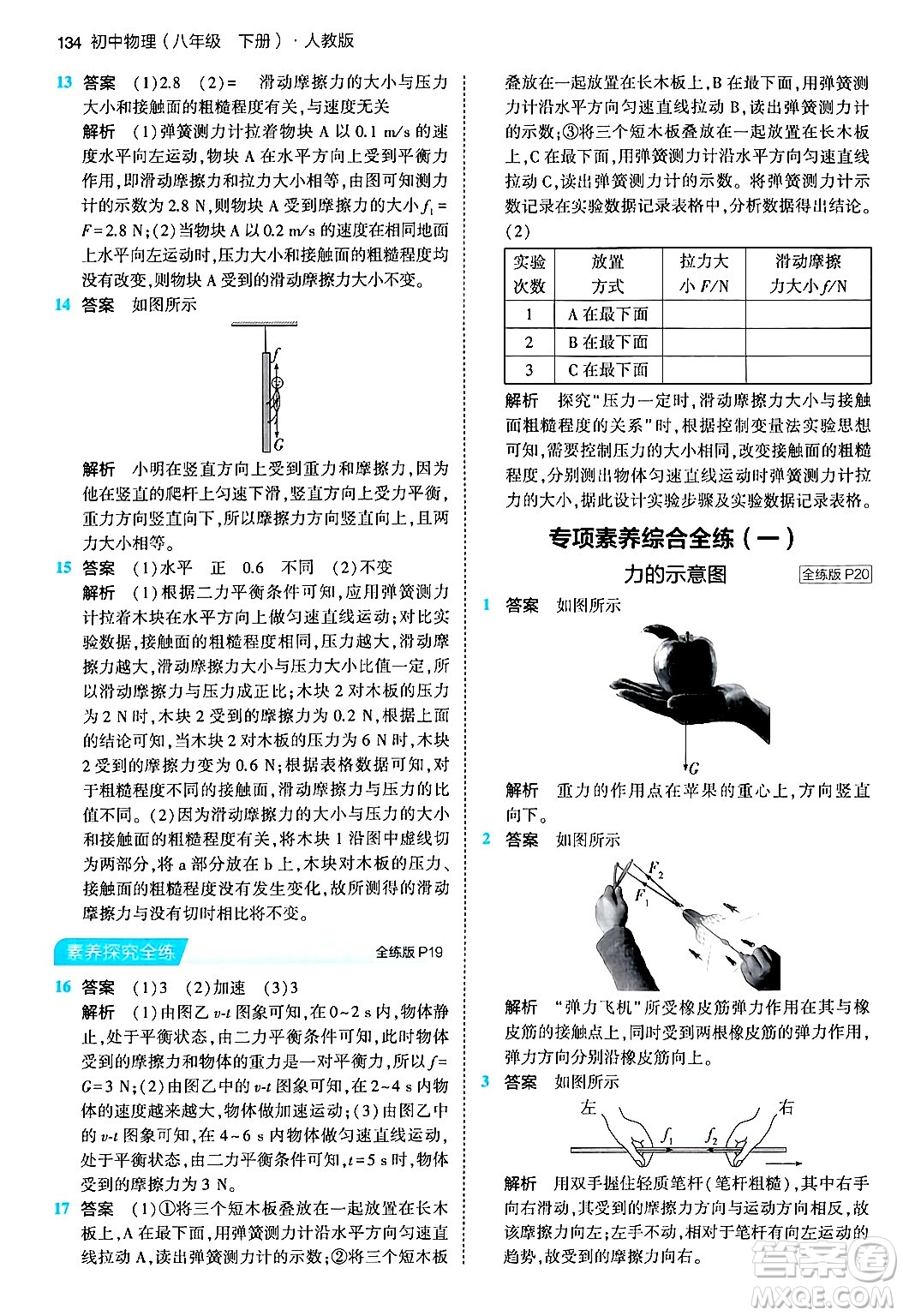 首都師范大學(xué)出版社2024年春初中同步5年中考3年模擬八年級(jí)物理下冊(cè)人教版答案