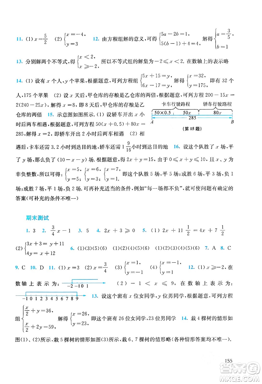 華東師范大學(xué)出版社2024年春同步練習(xí)冊七年級數(shù)學(xué)下冊通用版答案