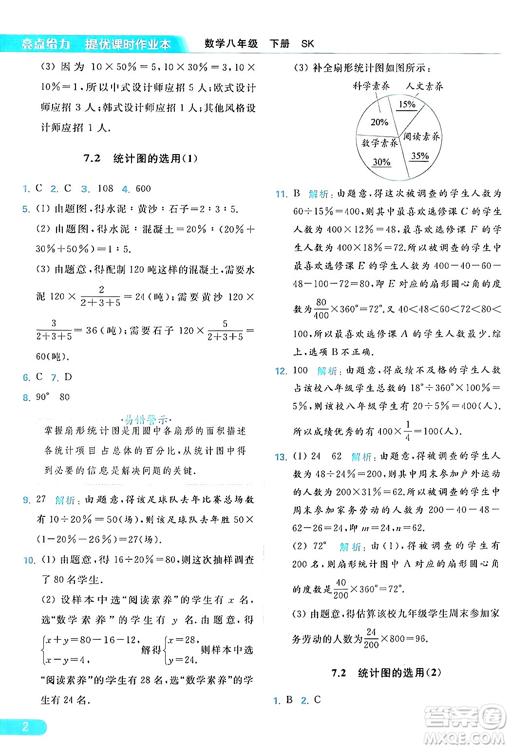 北京教育出版社2024年春亮點(diǎn)給力提優(yōu)課時(shí)作業(yè)本八年級(jí)數(shù)學(xué)下冊(cè)蘇科版答案