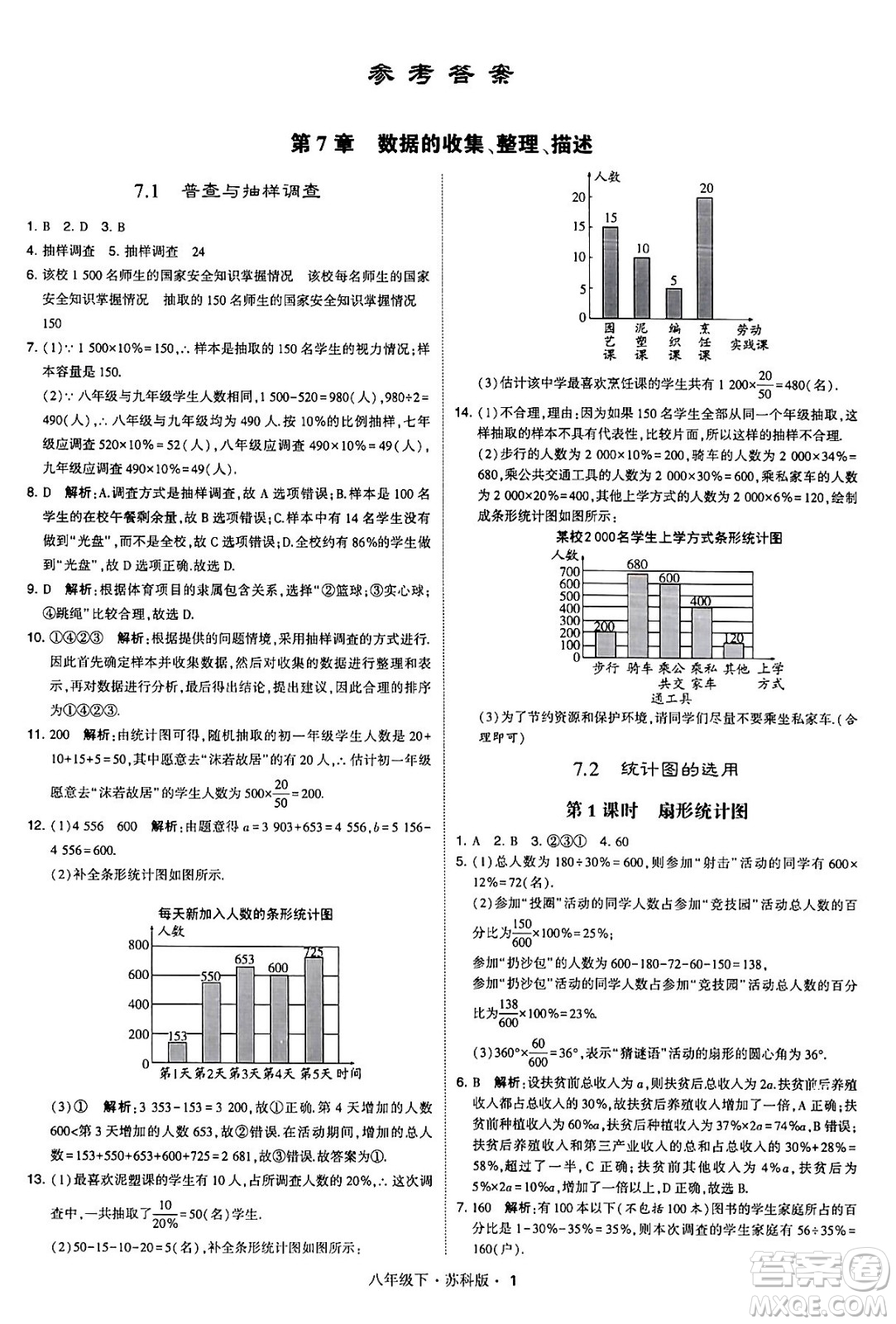 甘肅少年兒童出版社2024年春學(xué)霸題中題八年級(jí)數(shù)學(xué)下冊(cè)蘇科版答案