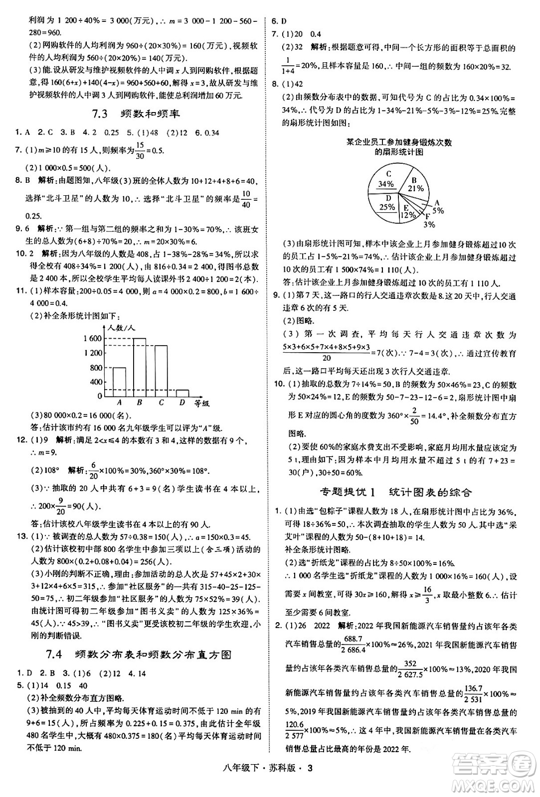 甘肅少年兒童出版社2024年春學霸題中題八年級數(shù)學下冊蘇科版答案