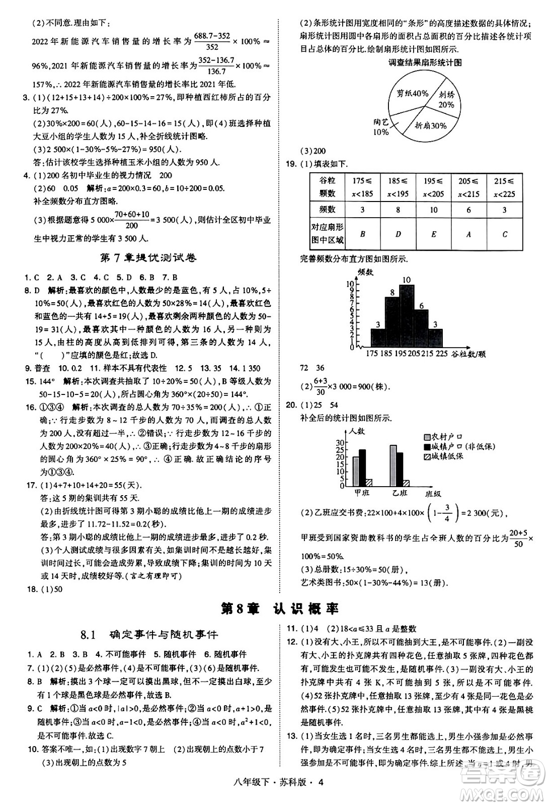 甘肅少年兒童出版社2024年春學霸題中題八年級數(shù)學下冊蘇科版答案