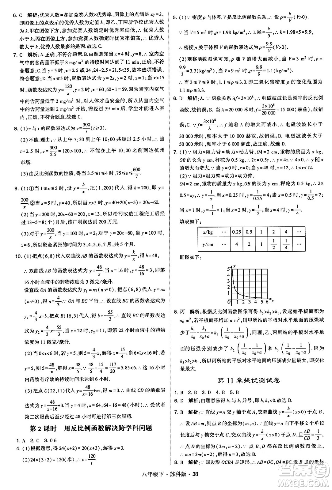 甘肅少年兒童出版社2024年春學霸題中題八年級數(shù)學下冊蘇科版答案