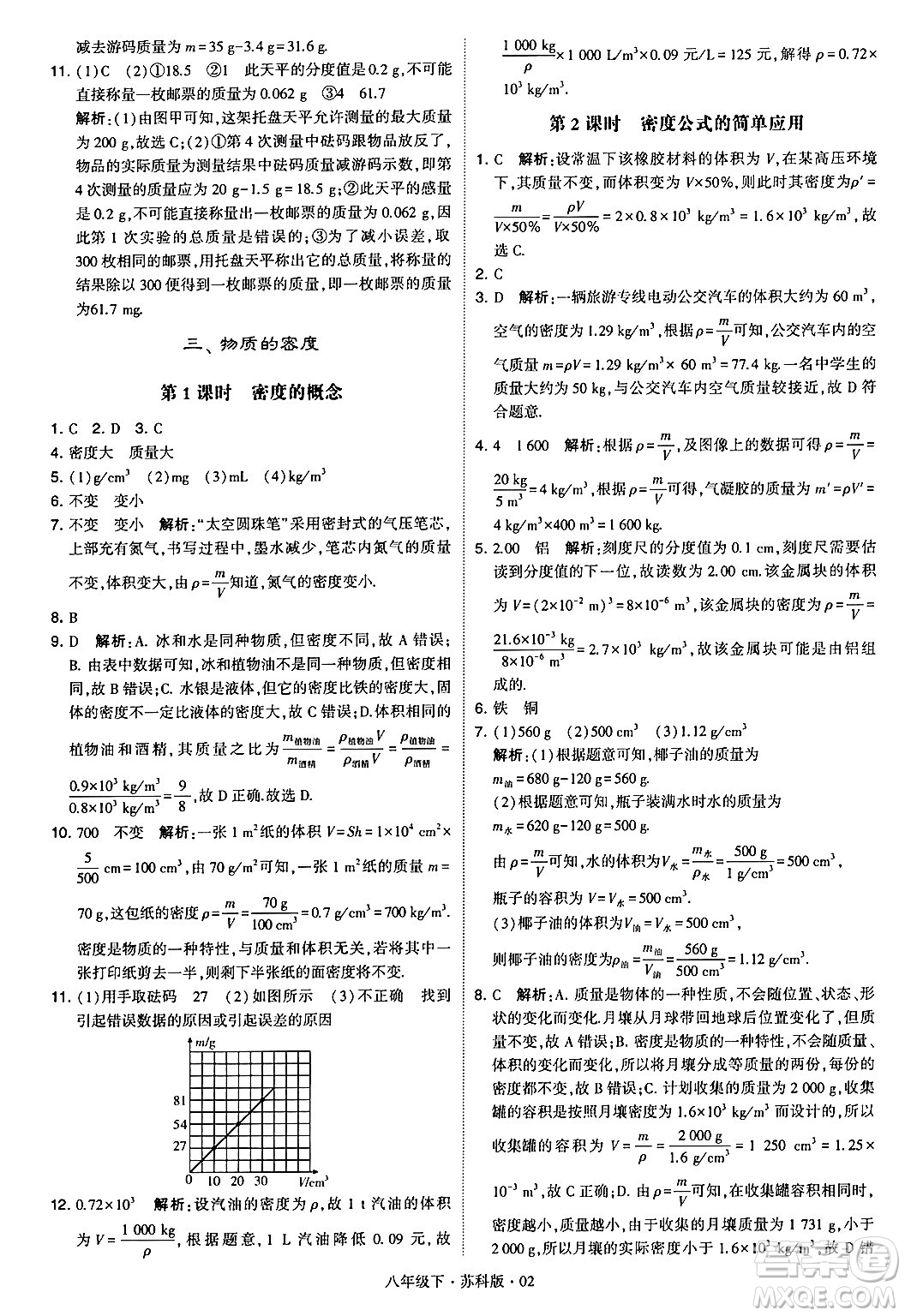 甘肅少年兒童出版社2024年春學(xué)霸題中題八年級物理下冊蘇科版答案