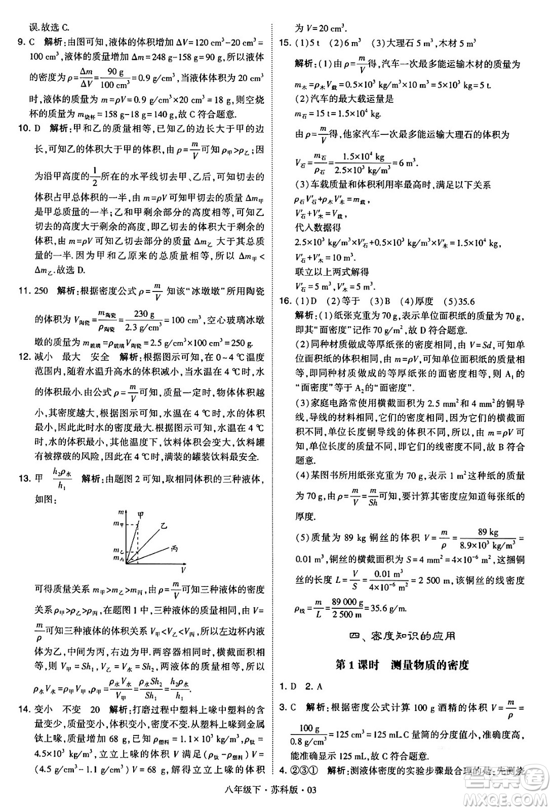 甘肅少年兒童出版社2024年春學(xué)霸題中題八年級物理下冊蘇科版答案