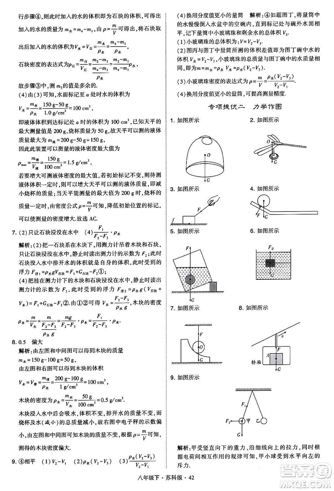 甘肅少年兒童出版社2024年春學(xué)霸題中題八年級物理下冊蘇科版答案