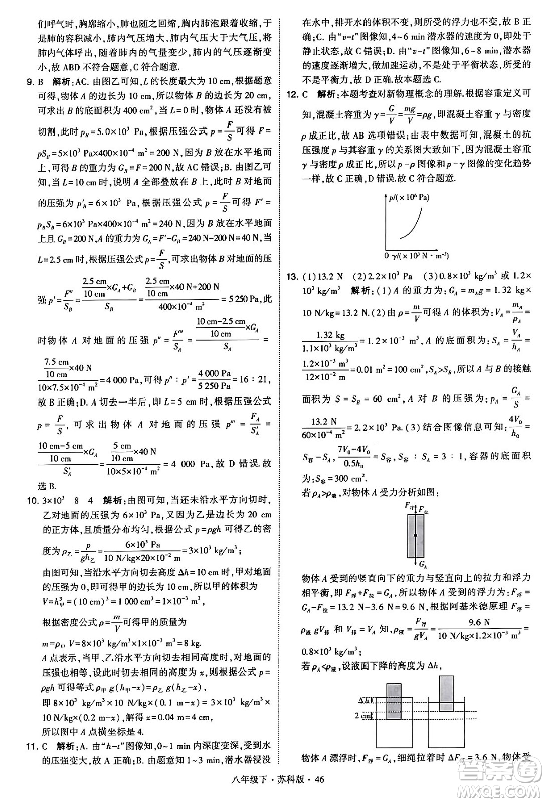 甘肅少年兒童出版社2024年春學(xué)霸題中題八年級物理下冊蘇科版答案