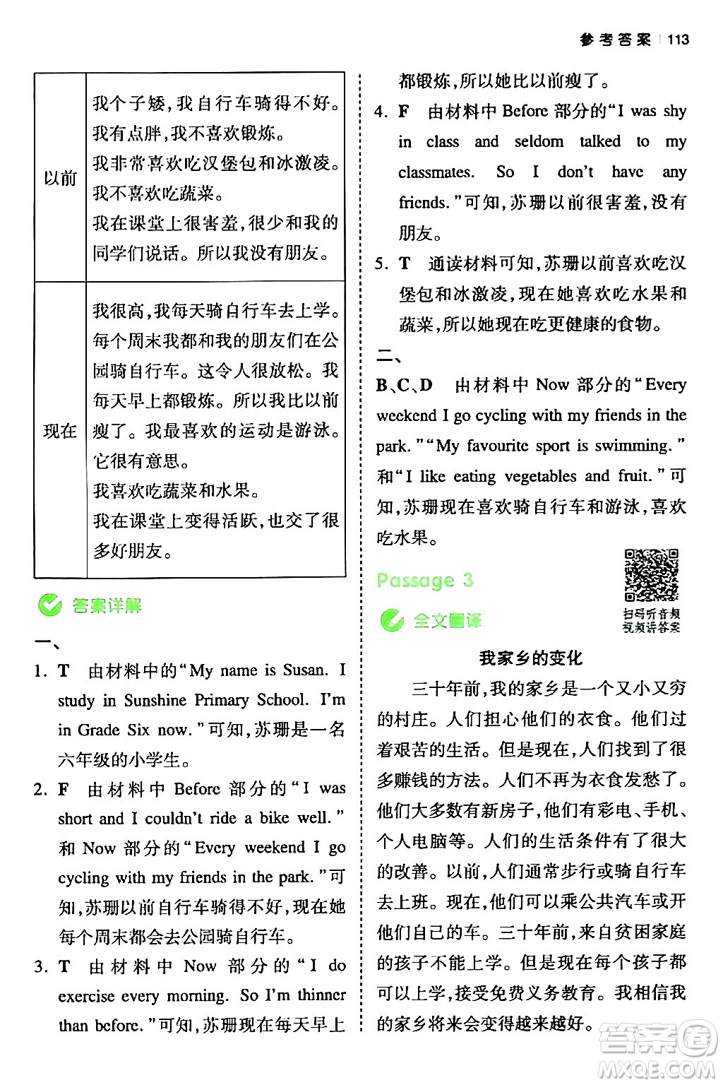 江西人民出版社2024年春一本閱讀題小學(xué)英語同步閱讀六年級英語下冊人教PEP版浙江專版答案