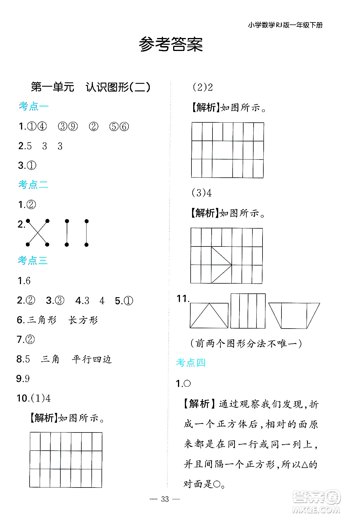 湖南教育出版社2024年春一本期末沖刺新卷一年級(jí)數(shù)學(xué)下冊(cè)人教版福建專版答案