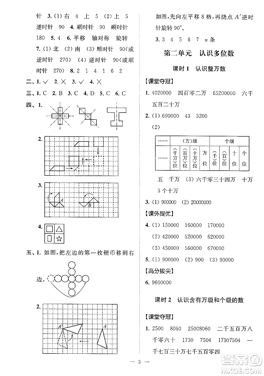 江蘇鳳凰美術出版社2024年春超能學典高分拔尖提優(yōu)訓練四年級數(shù)學下冊江蘇版答案