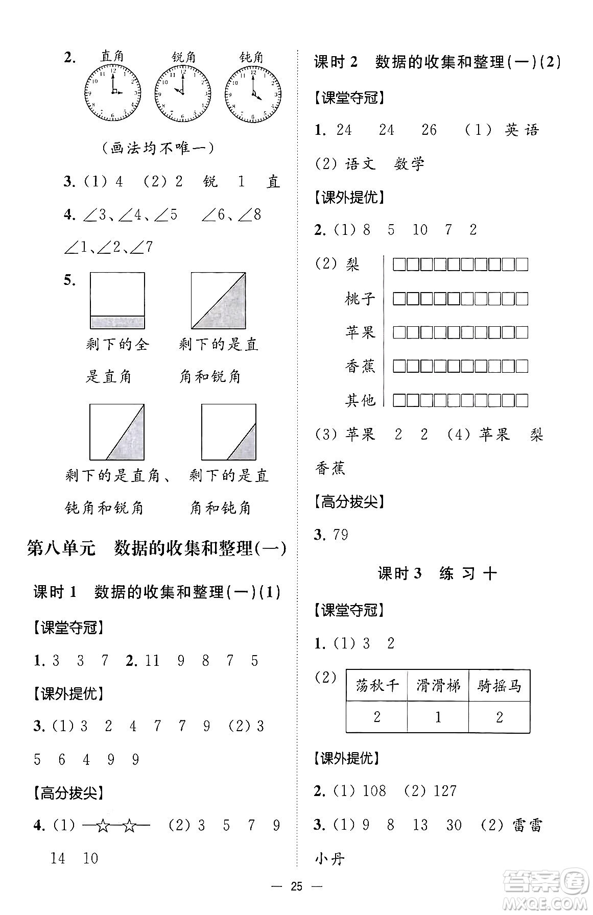 江蘇鳳凰美術出版社2024年春超能學典高分拔尖提優(yōu)訓練二年級數(shù)學下冊江蘇版答案