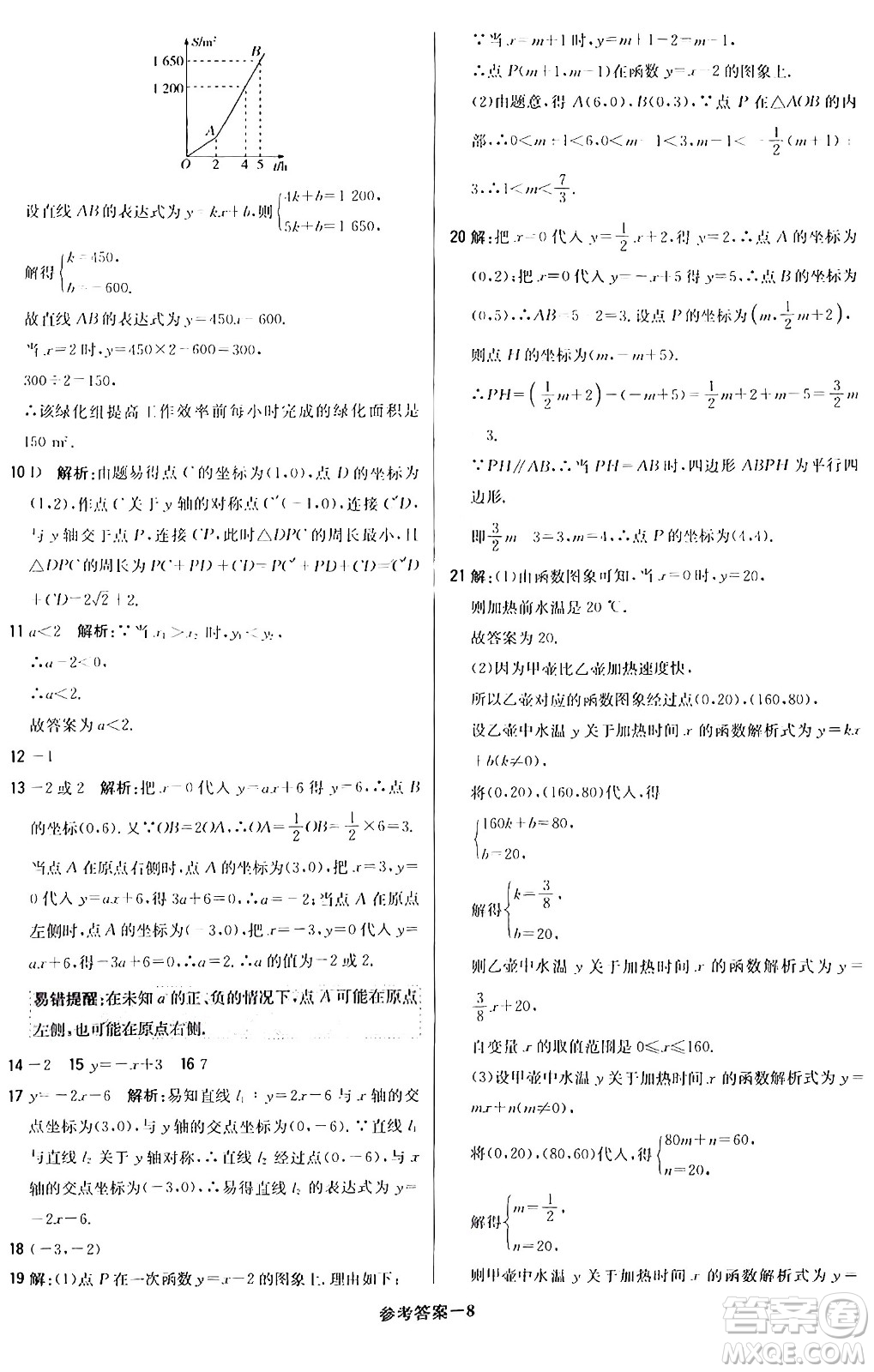 北京教育出版社2024年春1+1輕巧奪冠優(yōu)化訓(xùn)練八年級數(shù)學(xué)下冊人教版答案