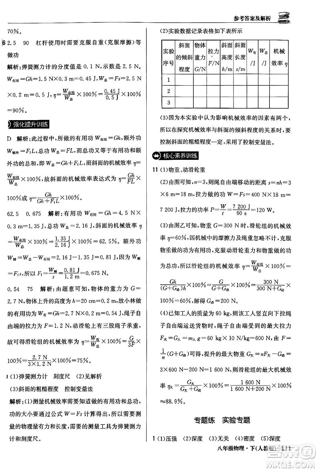 北京教育出版社2024年春1+1輕巧奪冠優(yōu)化訓練八年級物理下冊人教版答案