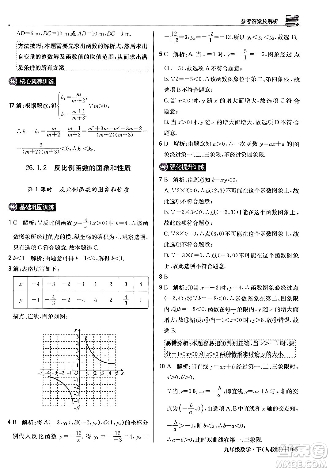 北京教育出版社2024年春1+1輕巧奪冠優(yōu)化訓練九年級數(shù)學下冊人教版答案