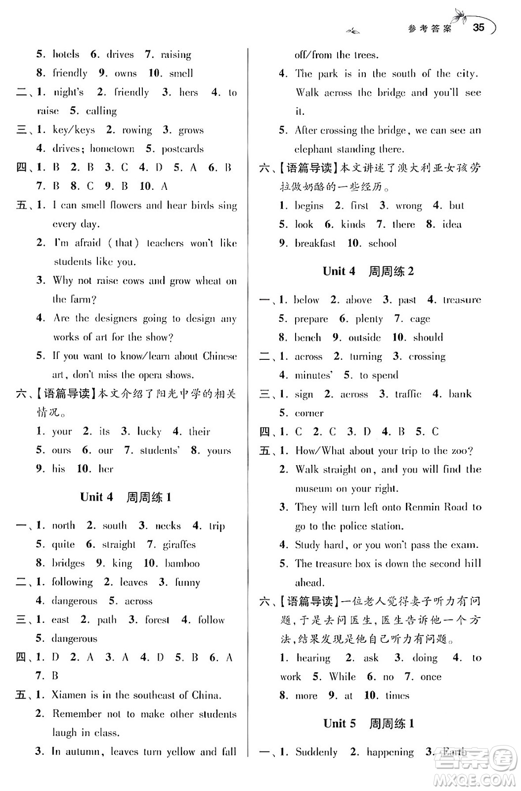 江蘇鳳凰科學(xué)技術(shù)出版社2024年春初中英語小題狂做提優(yōu)版七年級英語下冊譯林版答案