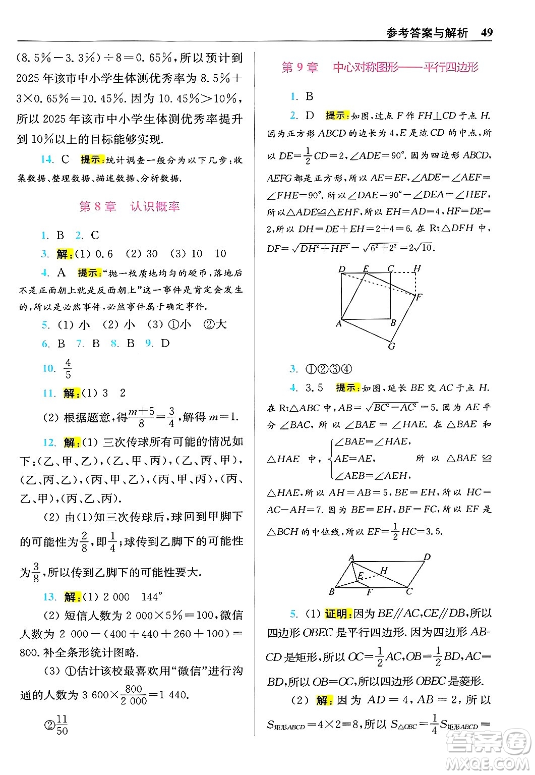 江蘇鳳凰科學技術出版社2024年春初中數(shù)學小題狂做提優(yōu)版八年級數(shù)學下冊蘇科版答案