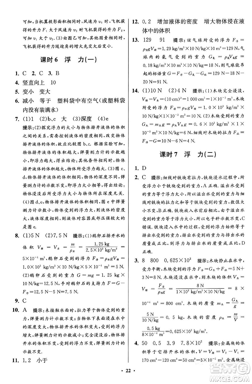 江蘇鳳凰科學(xué)技術(shù)出版社2024年春初中物理小題狂做提優(yōu)版八年級(jí)物理下冊蘇科版答案