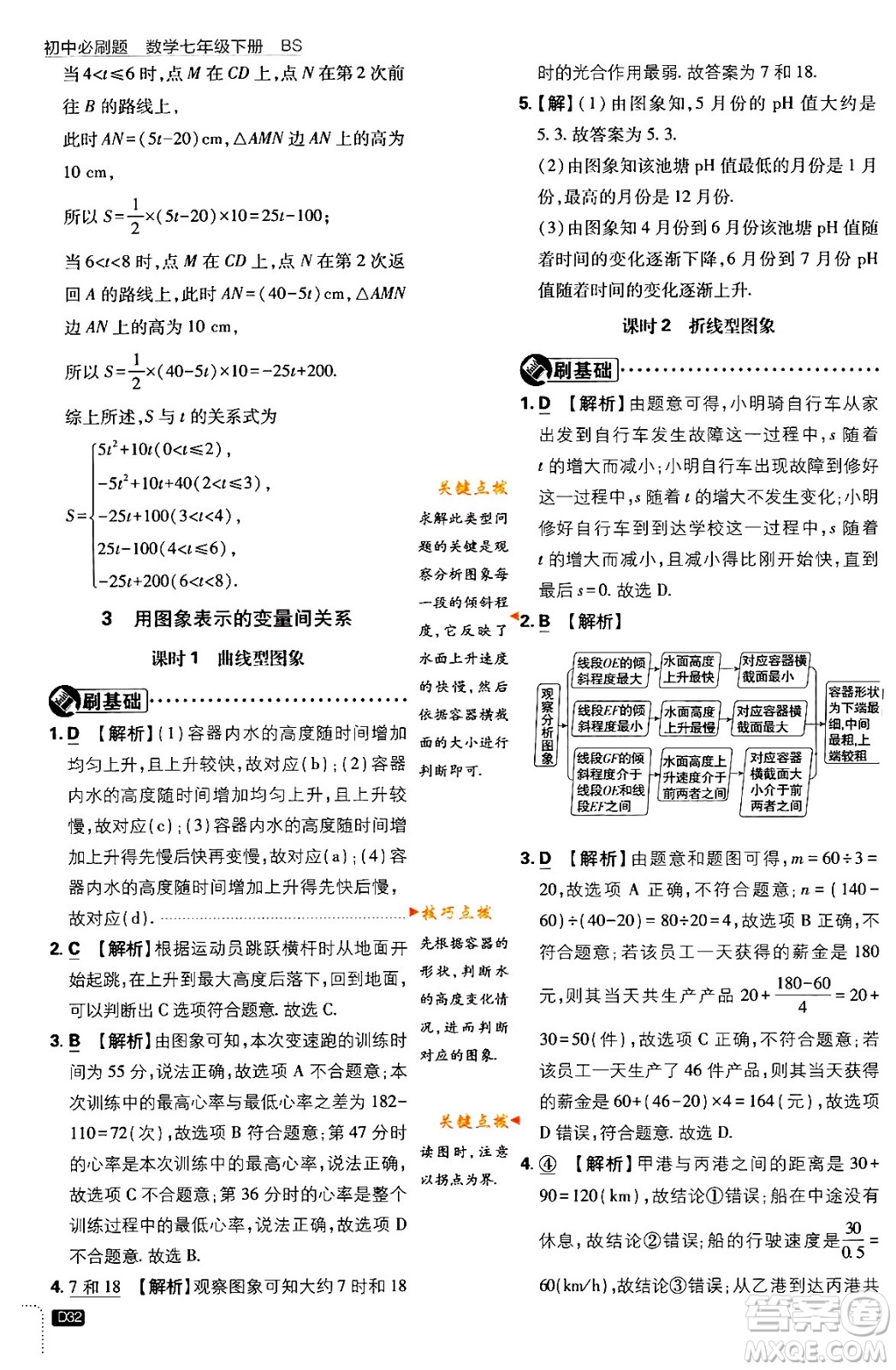 開明出版社2024年春初中必刷題七年級數(shù)學(xué)下冊北師大版答案