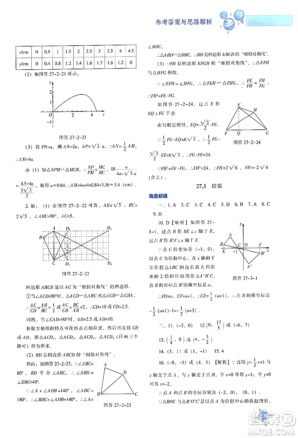 遼寧教育出版社2024年春尖子生題庫九年級數(shù)學(xué)下冊人教版答案