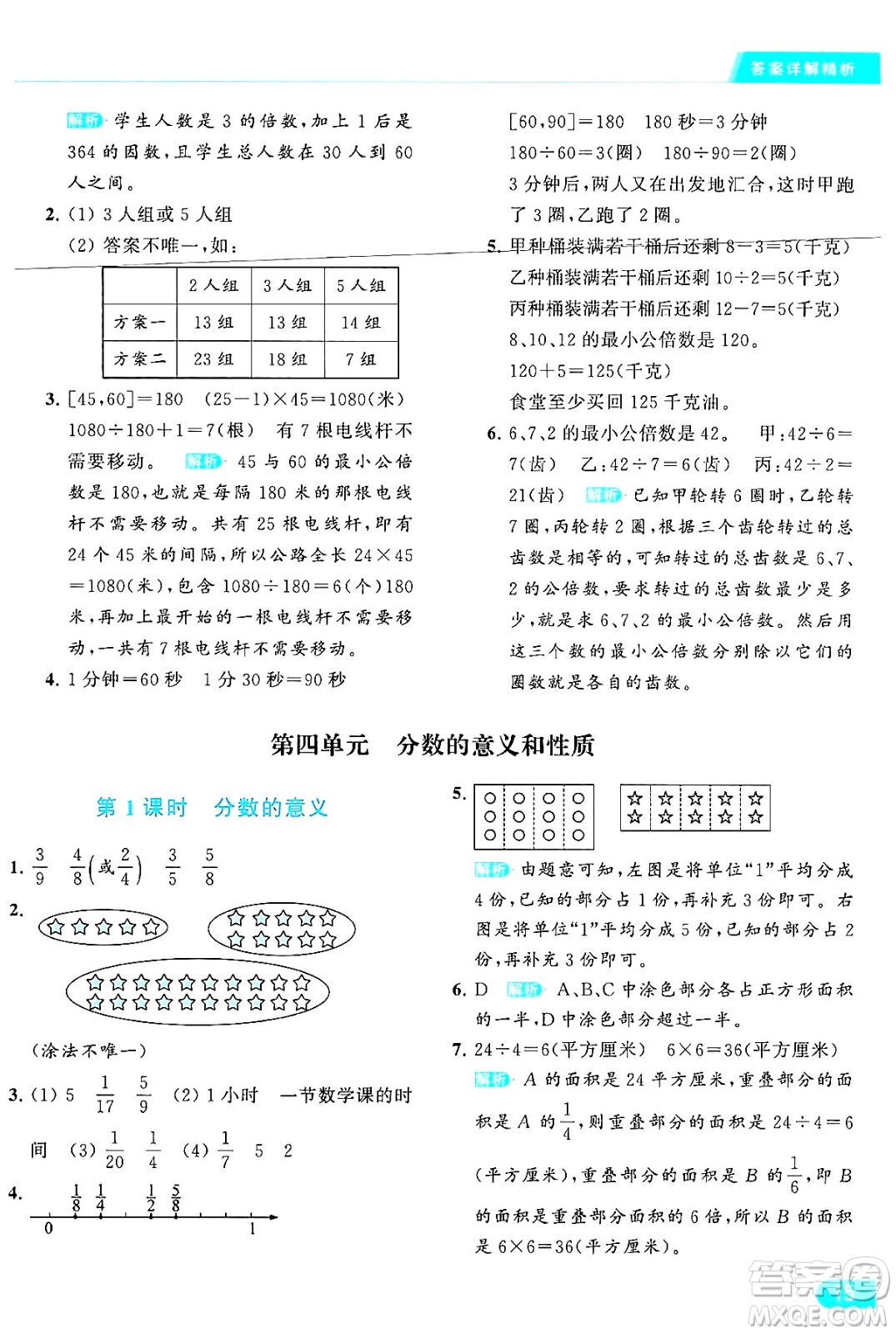 北京教育出版社2024年春亮點給力提優(yōu)課時作業(yè)本五年級數(shù)學下冊江蘇版答案