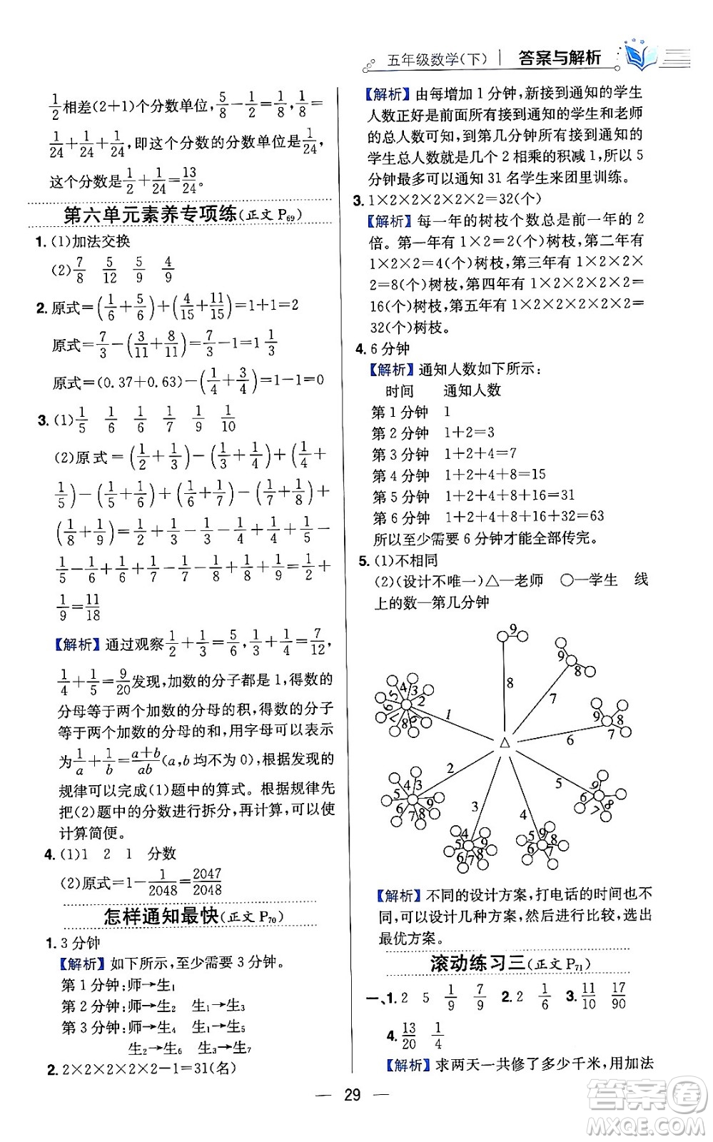 陜西人民教育出版社2024年春小學教材全練六年級數(shù)學下冊人教版答案