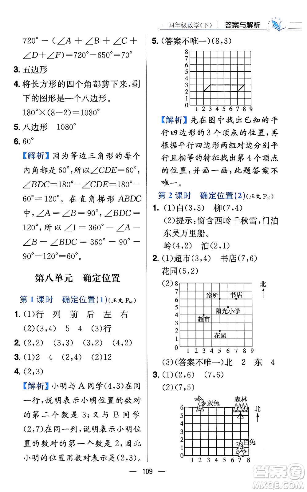 陜西人民教育出版社2024年春小學(xué)教材全練四年級(jí)數(shù)學(xué)下冊(cè)江蘇版答案