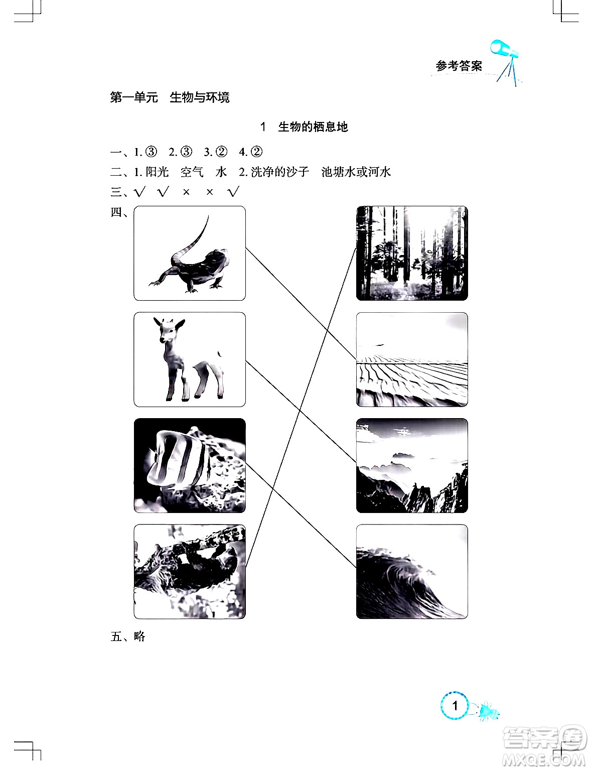 湖北教育出版社2024年春長江作業(yè)本課堂作業(yè)六年級科學下冊人教鄂教版答案