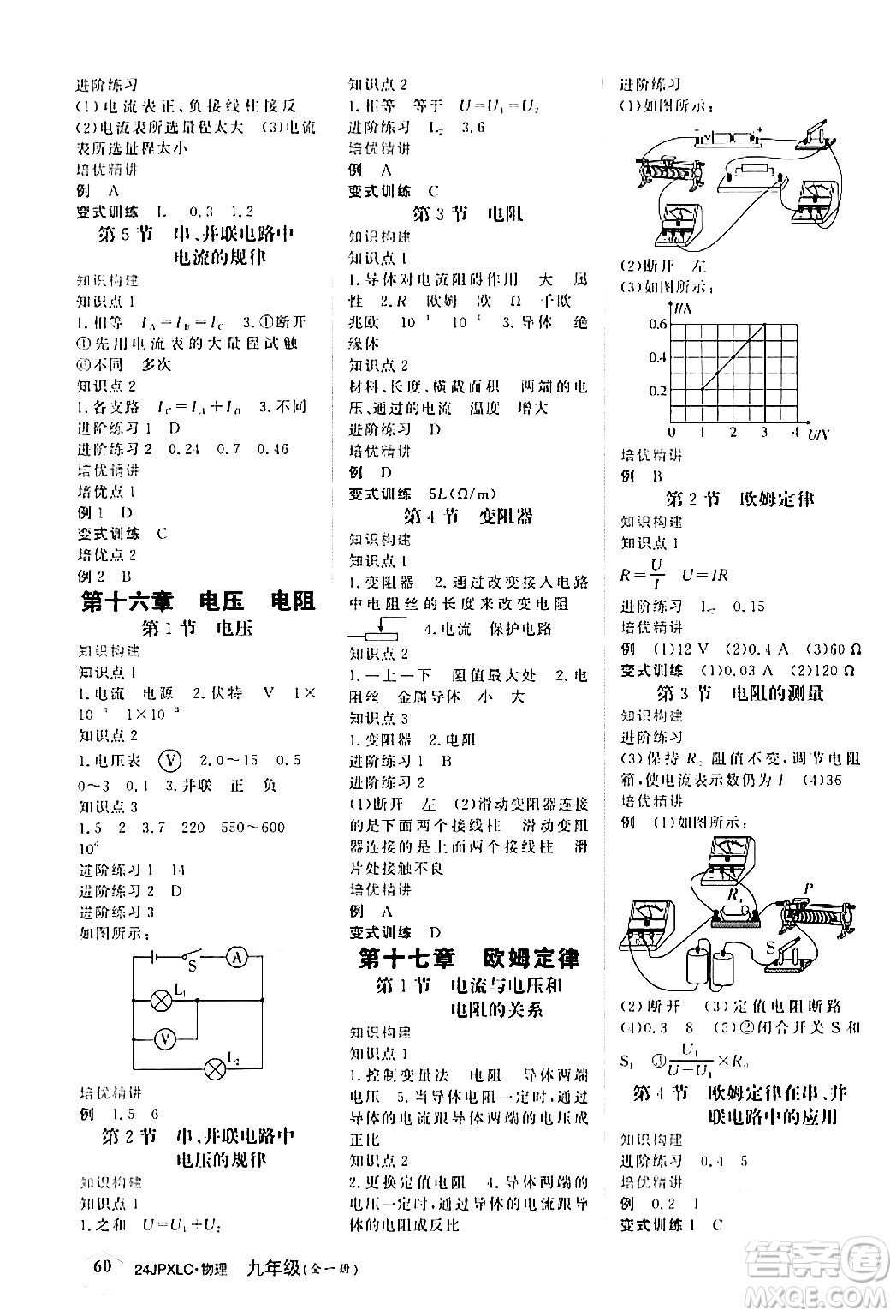 江西高校出版社2024年春金牌學(xué)練測創(chuàng)新作業(yè)設(shè)計九年級物理下冊課標(biāo)版答案