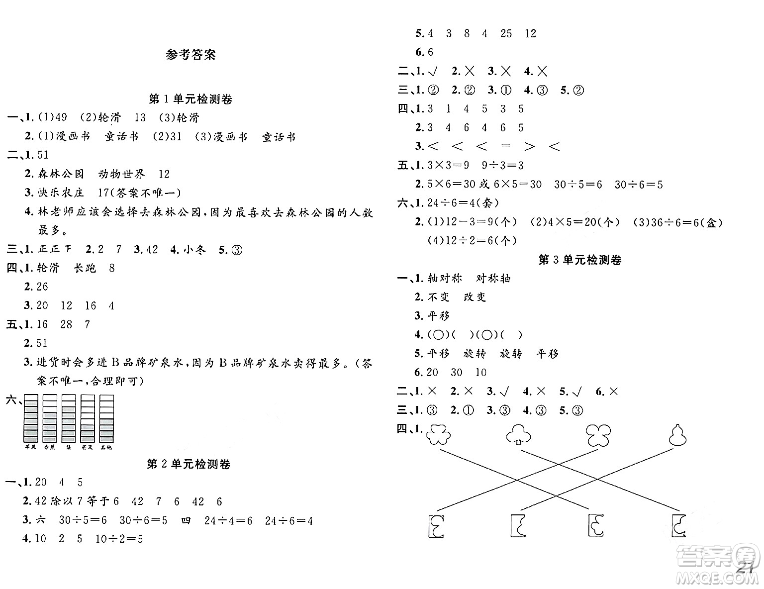 安徽師范大學(xué)出版社2024年春品優(yōu)課堂二年級(jí)數(shù)學(xué)下冊(cè)人教版答案