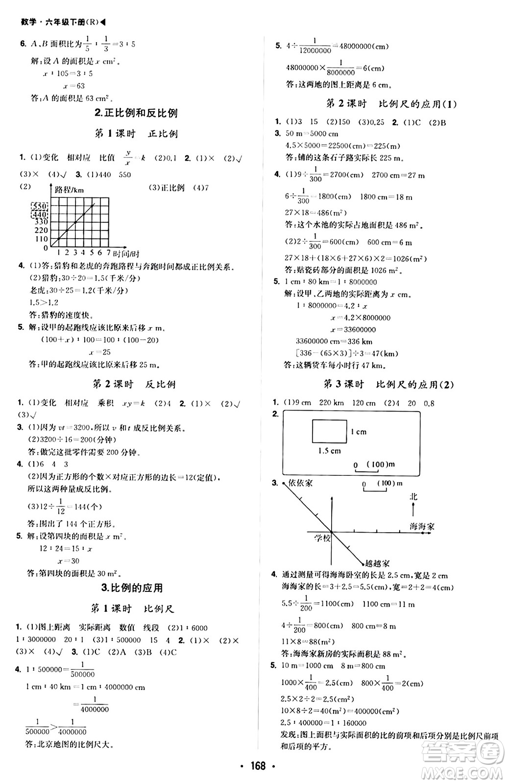 內(nèi)蒙古大學(xué)出版社2024年春超越訓(xùn)練六年級(jí)數(shù)學(xué)下冊(cè)人教版答案