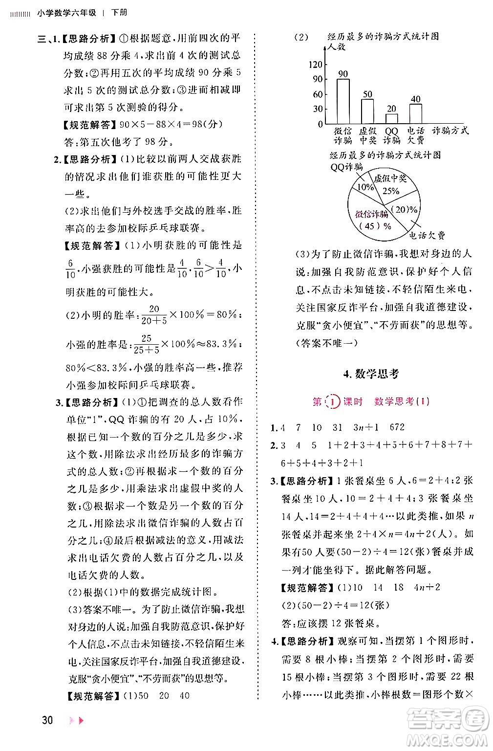 安徽師范大學(xué)出版社2024年春訓(xùn)練達(dá)人六年級數(shù)學(xué)下冊人教版山東專版答案