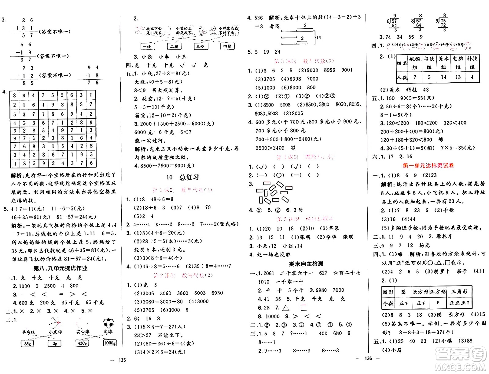 陽光出版社2024年春亮點激活提優(yōu)天天練二年級數學下冊人教版山東專版答案